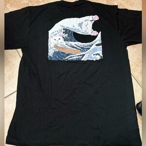 Ripndip Black Tee with Wave Graphic